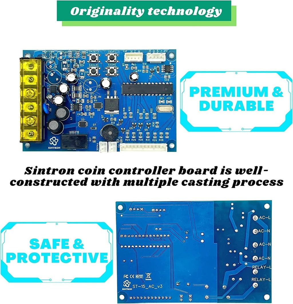 Sintron ST-002 110V Coin Operated Timer Control Power Box for Electronic Device Vending Machine, Gaming Machines, Massage Chairs, Shoe Polishers, Washing Machines, Chargers, Dryers, Auto Car Wash, PCs