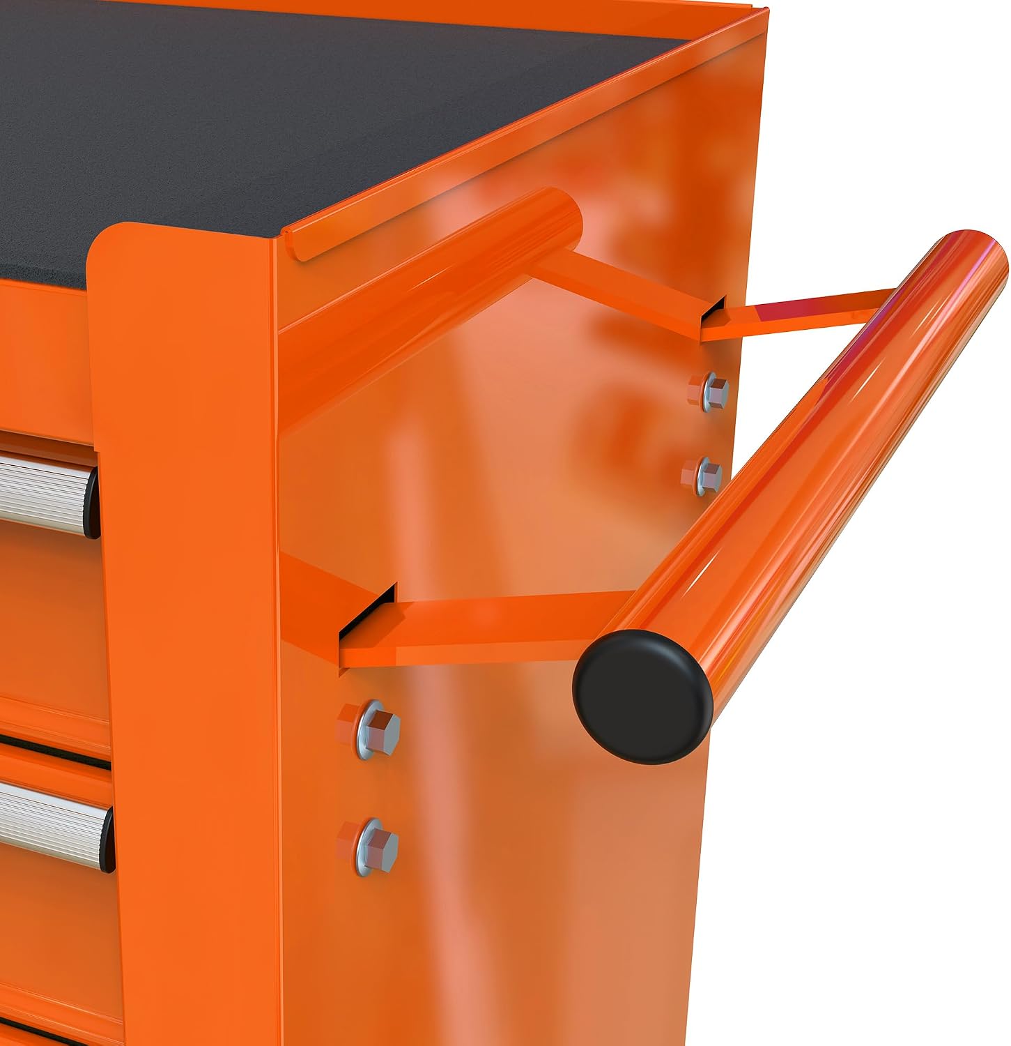 Holaki 4-Drawer Tool Cart on Wheels, Rolling Tool Box Tool Storage,Heavy Duty Utility Industrial Service Cart Organizer Tool Case with Locking System, for Mechanic, Warehouse, Garage,Workshop(Orange)