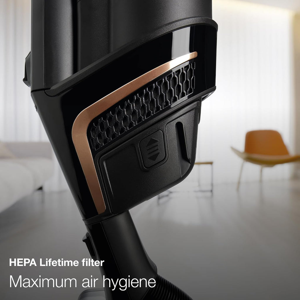 Miele Triflex HX2 Cat & Dog Self-Standing Cordless Stick Vacuum Cleaner 60 min runtime,Obsidian Black / Rose Gold