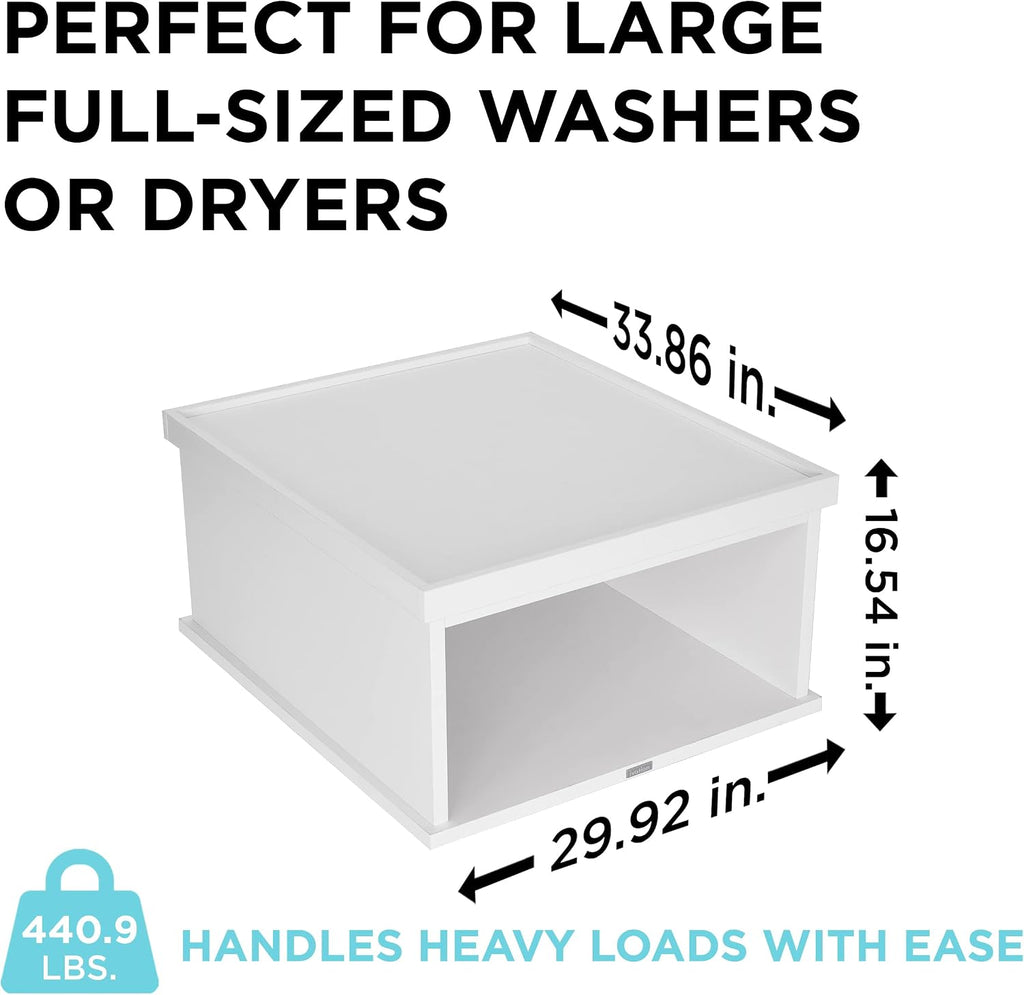 Ivation | Wooden Laundry Pedestal for Washer & Dryer, Made to Fit All Machines - Whirlpool, LG, GE, Samsung, and More, Made of Durable Solid Wood Material, 33.86' x 29.92'