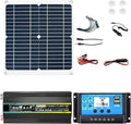 3000W/4000W 12V to 110V/220V Solar Inverter Kit with 50A Charge Controller & 50W Solar Panel, Complete Solar Power System for Home/Grid Use, Portable Solar Generator (800W, 12V-220V)