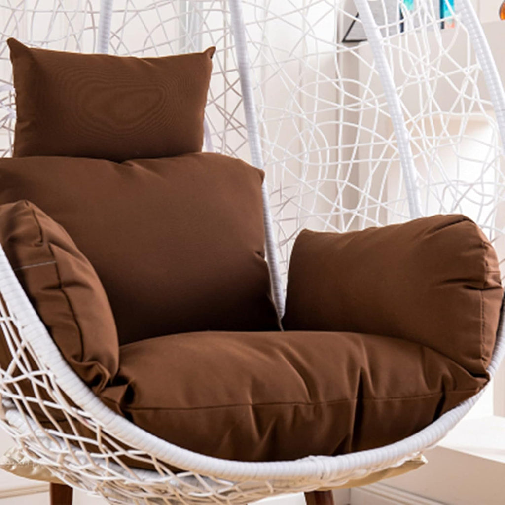 Thick Hanging Basket Chair Bench Cushion Pad，Egg Hammock Chair Swing Chair Seat Pad，Hanging Egg Chair Cushions，Soft Patio Hanging Chair Cushion Pad(Brown)