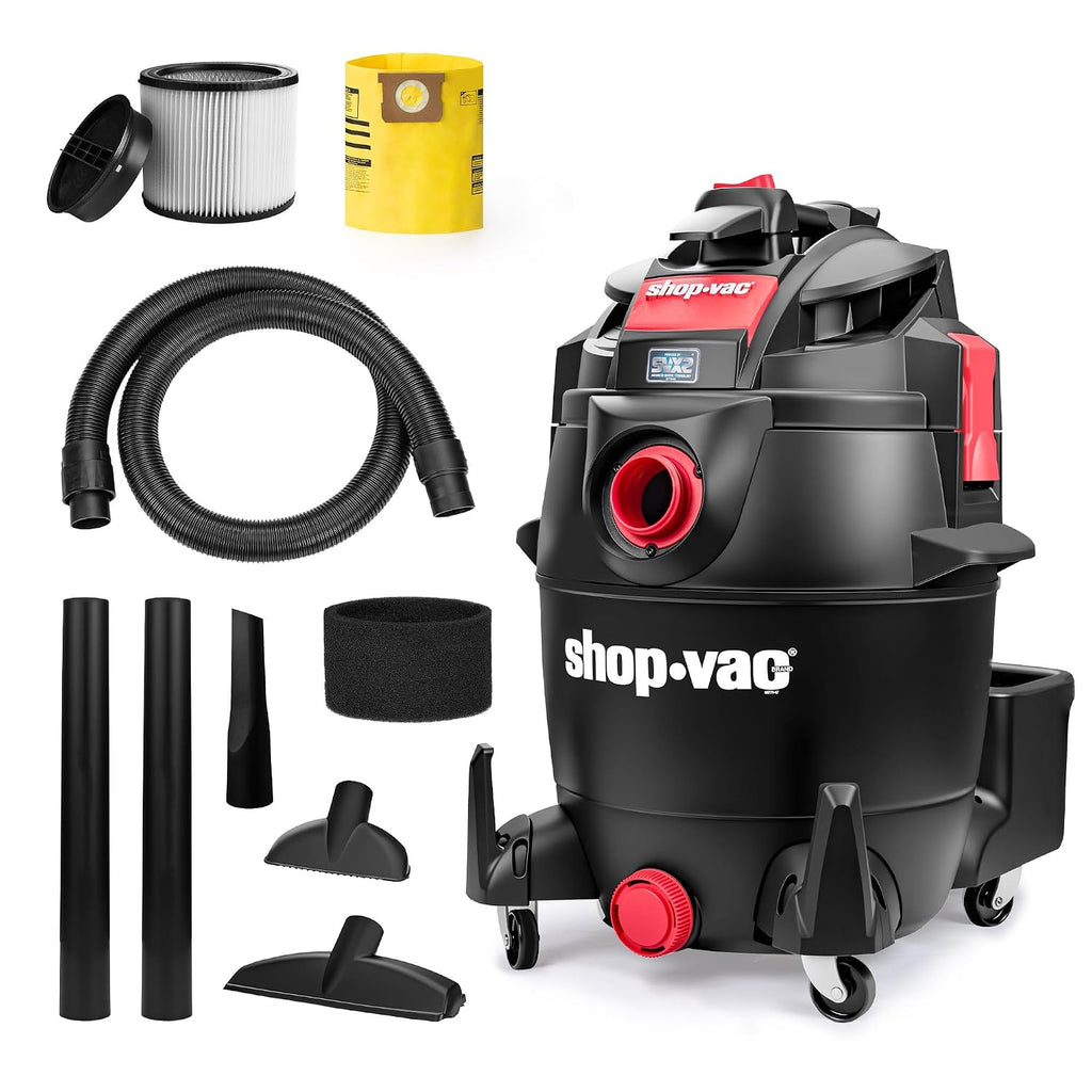 Shop-Vac 5801411 14-Gallon Wet/Dry Shop Vacuum, 5.5 Peak HP, 2.5 Inch Diameter x 7 Foot Hose, 20 Foot Cord, Ideal for Home, Garage, and Workshop Cleaning