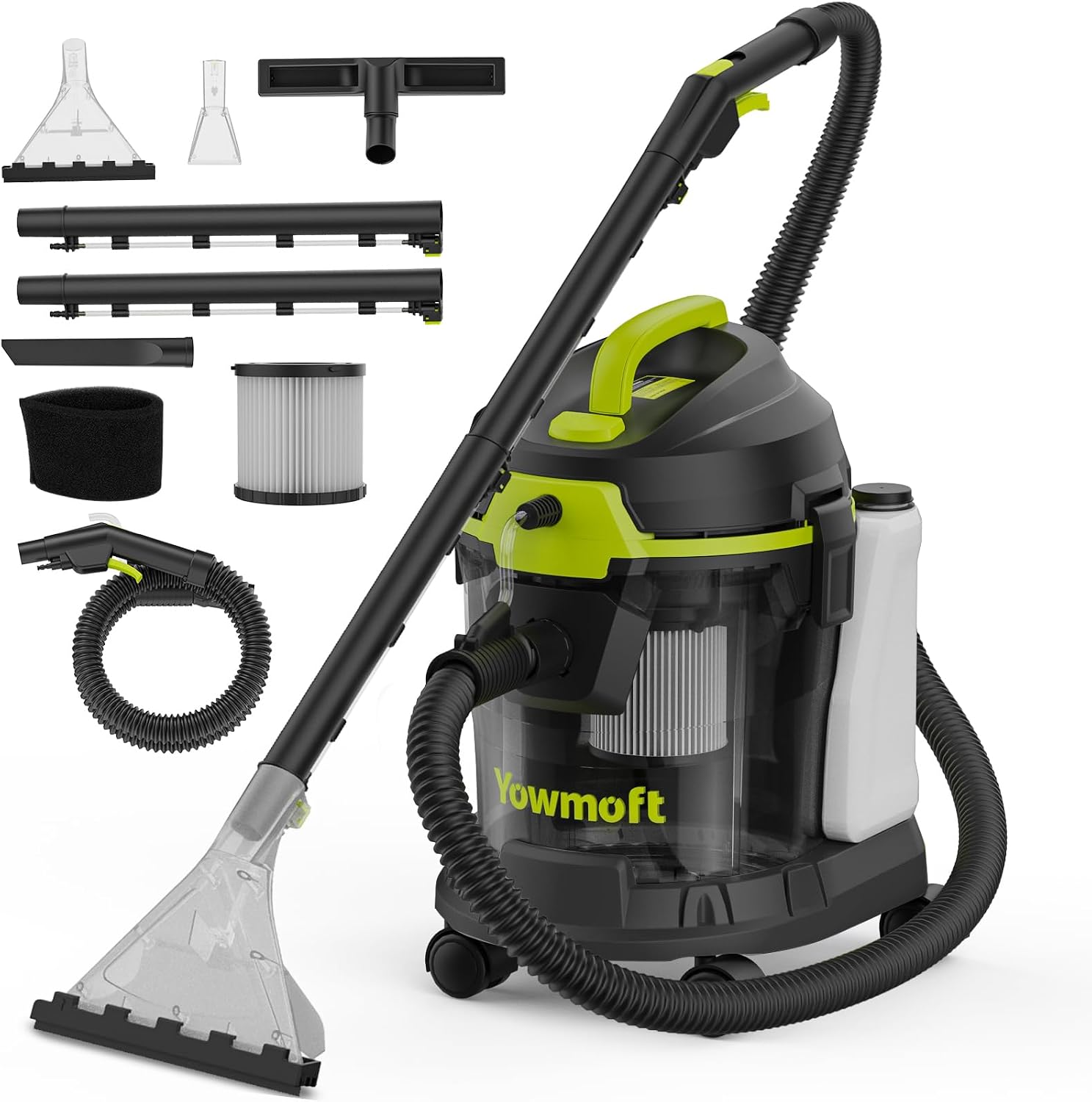 Extractor Vacuum Car Detailing, 4 Gallon Car shampooer Interior Cleaner, 5.5 Peak HP Wet Dry Upholstery Shampoo Vacuum Cleaner, 3 in 1 Carpet Extractor for Home/Shop (YDWM4-S)