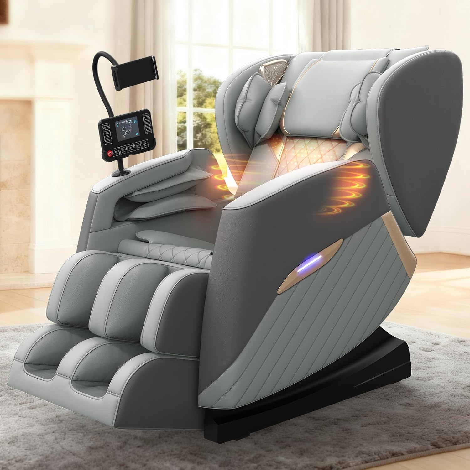 Massage Chair Full Body, Zero Gravity Massage Chair with 16 Fix Rollers, Auto Massage Program, Foot and Calf Massage, Recliner Chair with Heating, Touch Screen Controller, Bluetooth Speaker