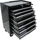 7 Drawer Tool Cart: Multifunctional US General Tool Box on Wheels and Rolling Toolbox (Black)