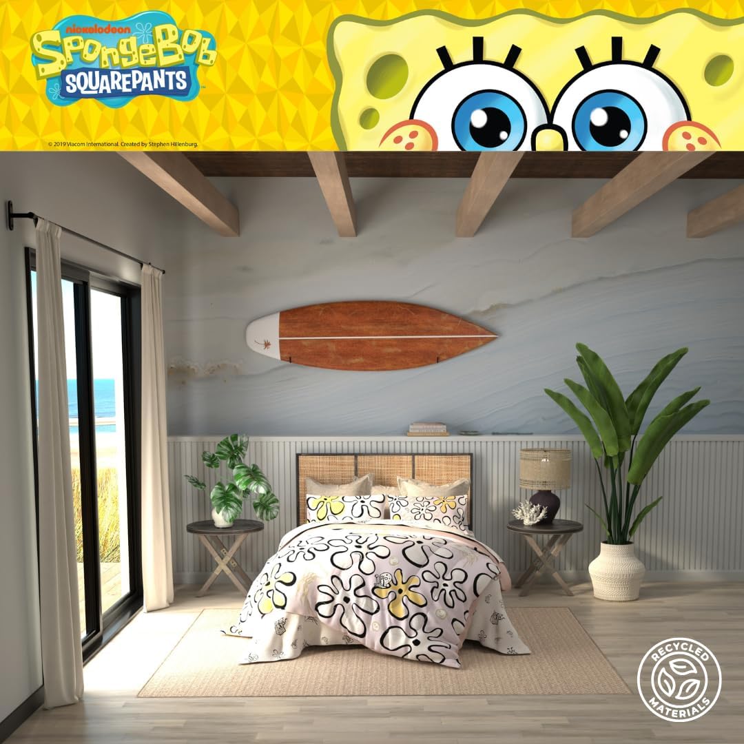Collectibles Spongebob Squarepants Jellyfish Recycled Bedding 7 Piece Super Soft Reversible Comforter and Sheet Set, King, (100% Official Licensed Product) by Franco