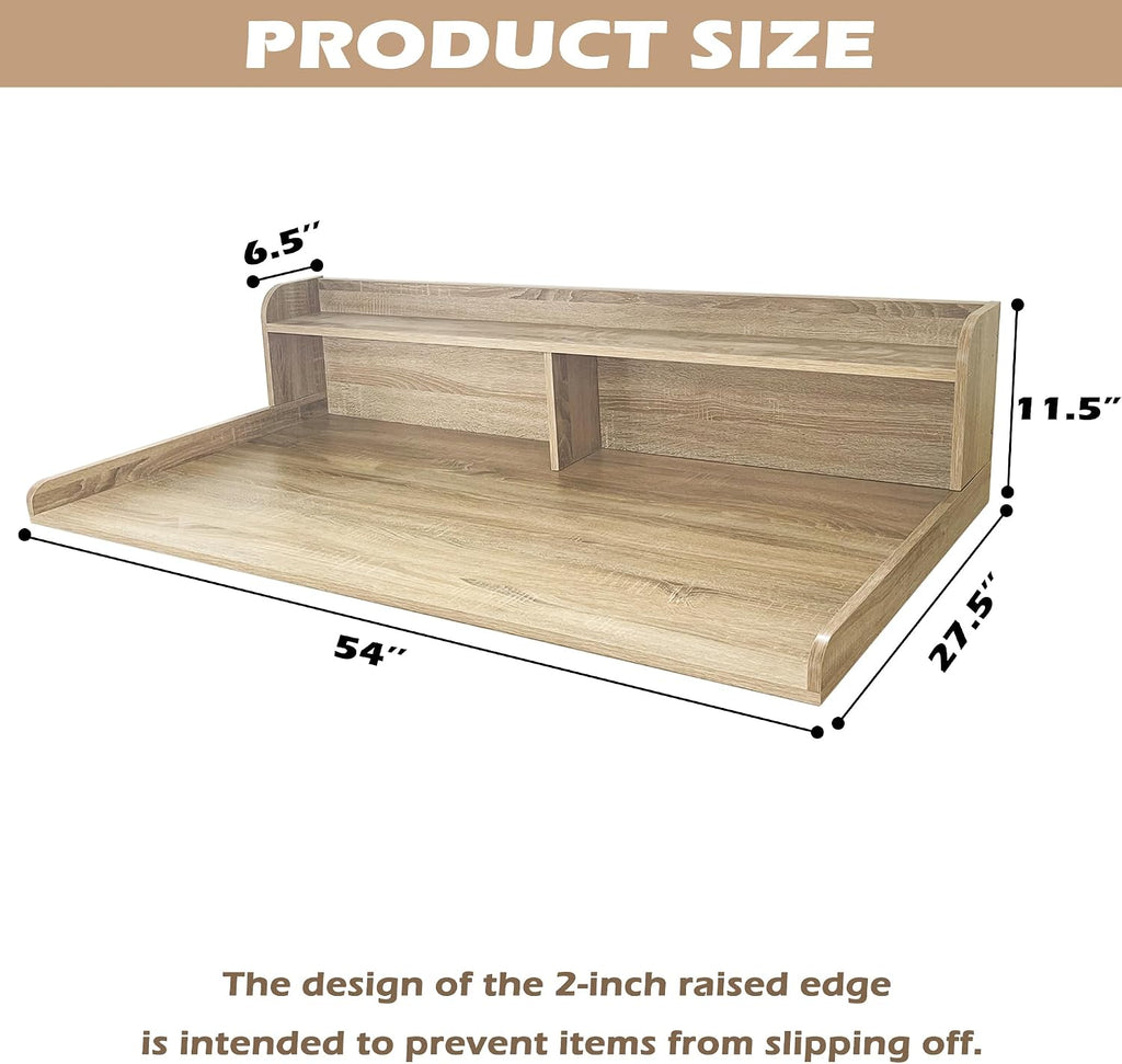 Royxen Laundry Countertop with 2-Tier Shelf Universal Fit, Washer and Dryer Countertop with Storage Space, Shelf Height 11.5 Inches, Solid Wood Core, White Oak