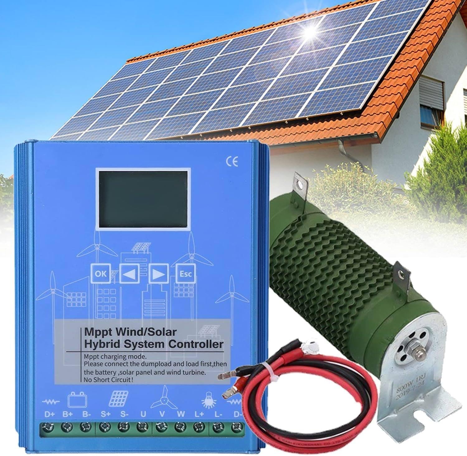 12/24v/48v Wind Solar Hybrid Charge Controller MPPT Boost Charge Regulator with LCD Display,Wind Turbine Generator 12V-4000W