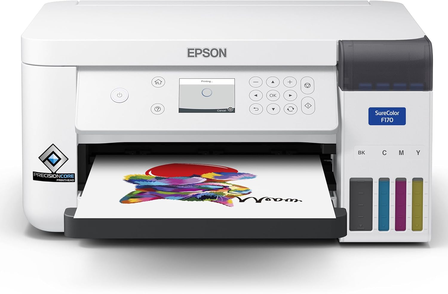 Epson SureColor F170 Dye-Sublimation Printer – Compact 8.5' x 11' Format – Includes Genuine Epson Ink, User Guide & Power Cable – Original OEM Product with Full Manufacturer Support