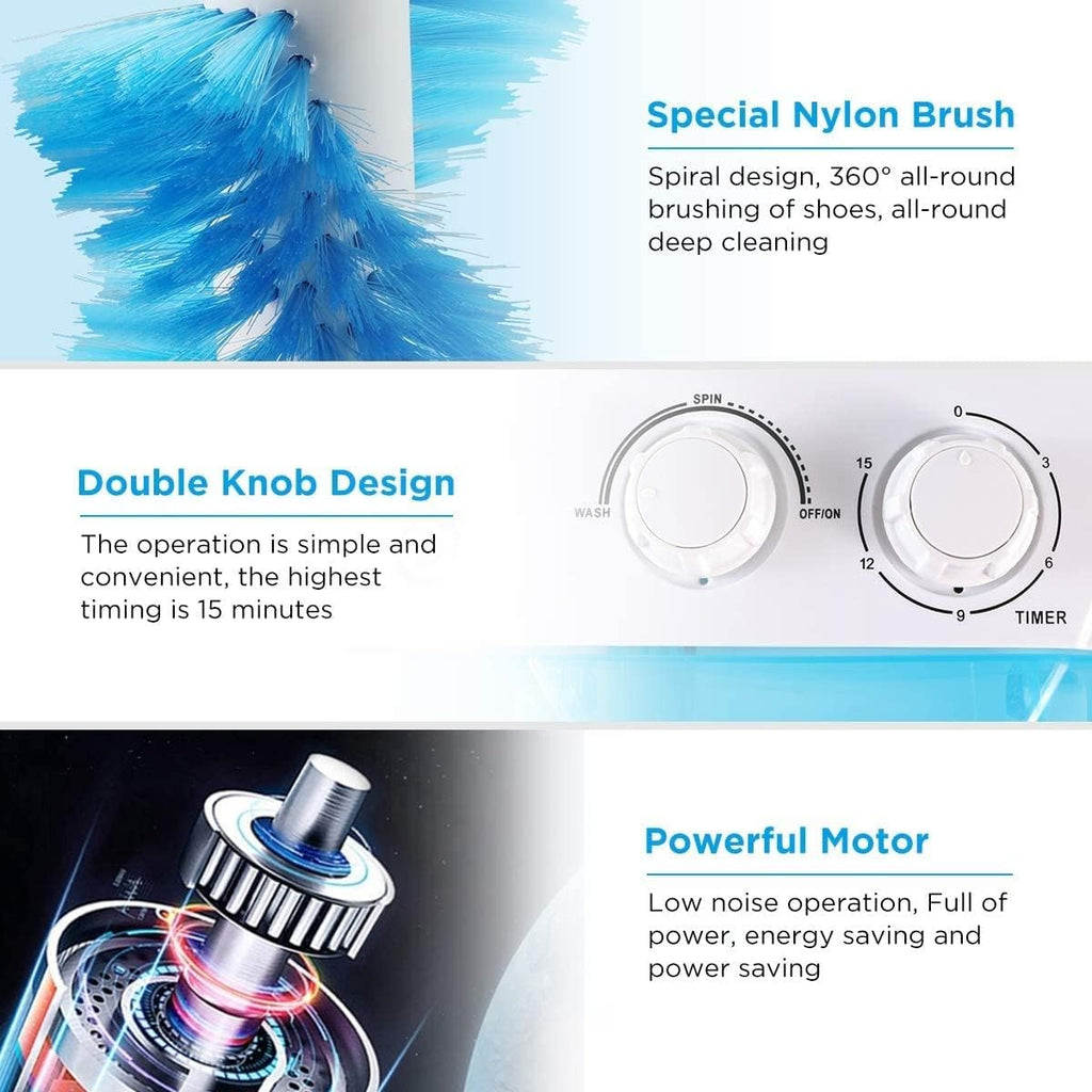 Portable Shoes Washing Machine, Mini Portable Washing Machine, Smart Lazy Automatic Shoes Washer, for Apartments Camping Dorms Business Trip College Rooms
