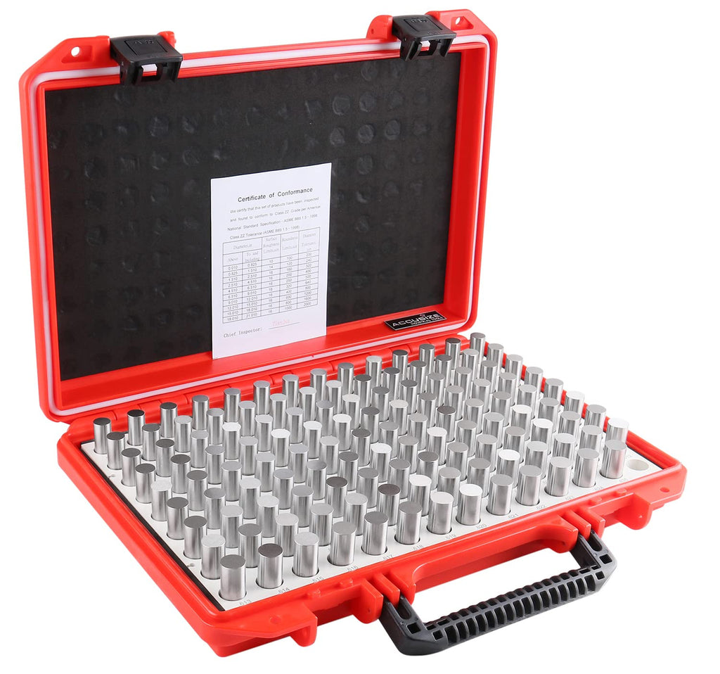 Accusize Industrial Tools 0.501'' to 0.625'' Minus Class Zz Pin Gauge Set, 125 Pcs/Set, 2'' Overall Length, M3(-)