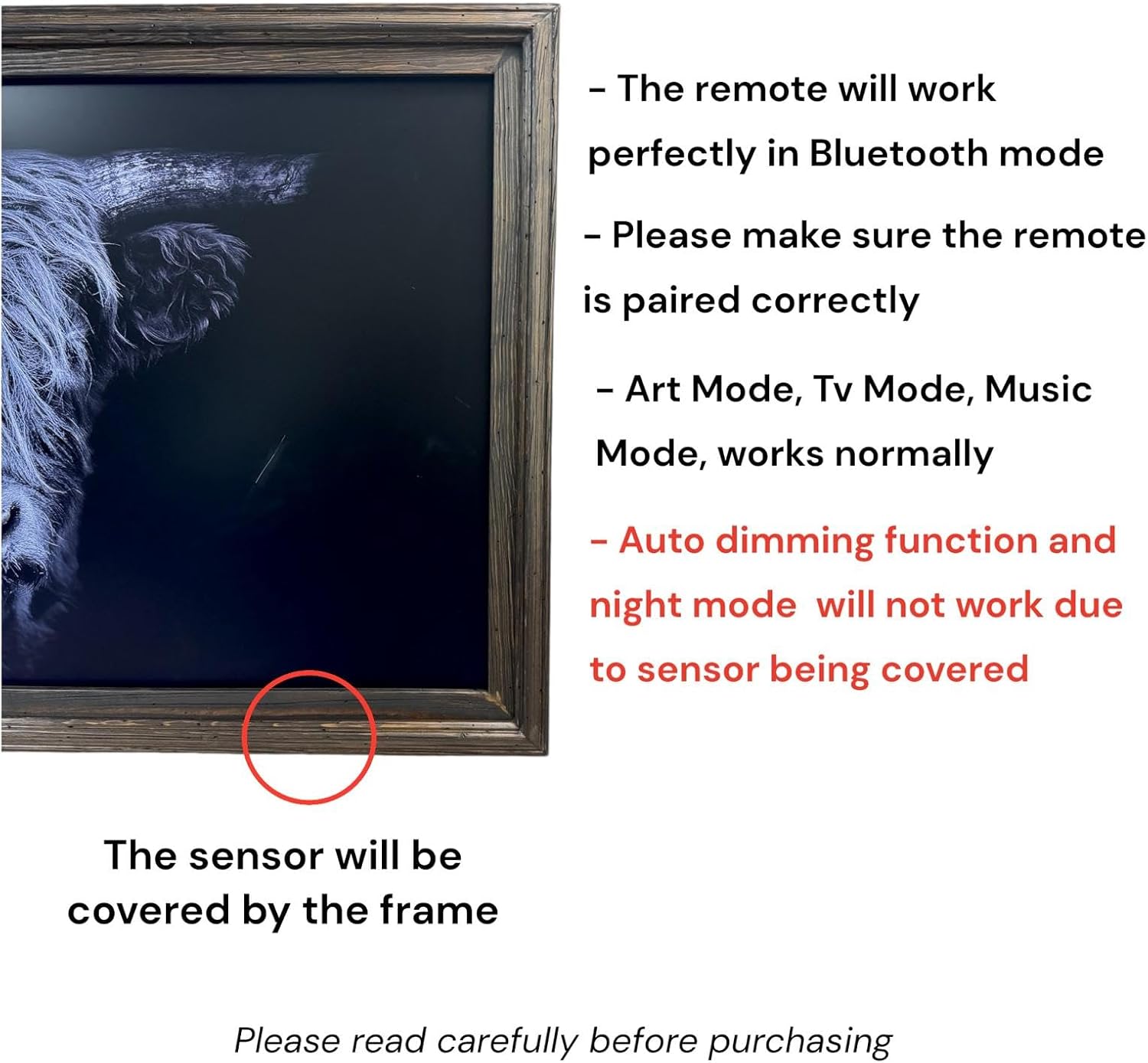 32,43,50,& 55 Inch Handcrafted TV frame for Samsung The Frame TV, Rustic Dark Wood Stain (not for use with other tv models) (55 INCH)
