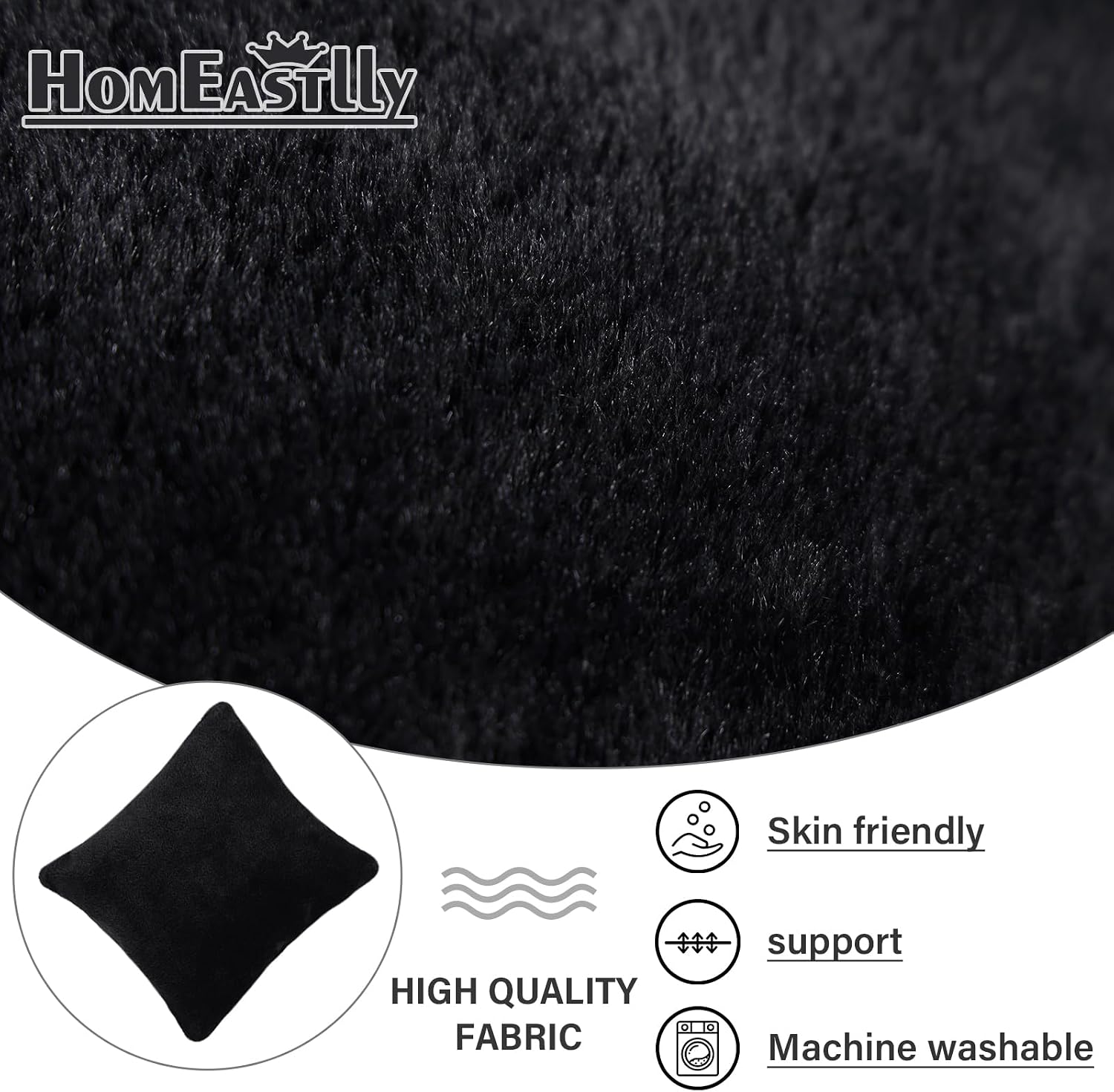 Lazy Chair with Ottoman, Large Black Accent Chair with Ottoman and FA Throw Pillow, Comfy Plush Reading Chair for Living Room Bedroom Dorm Room Office Apartment Relaxing Use