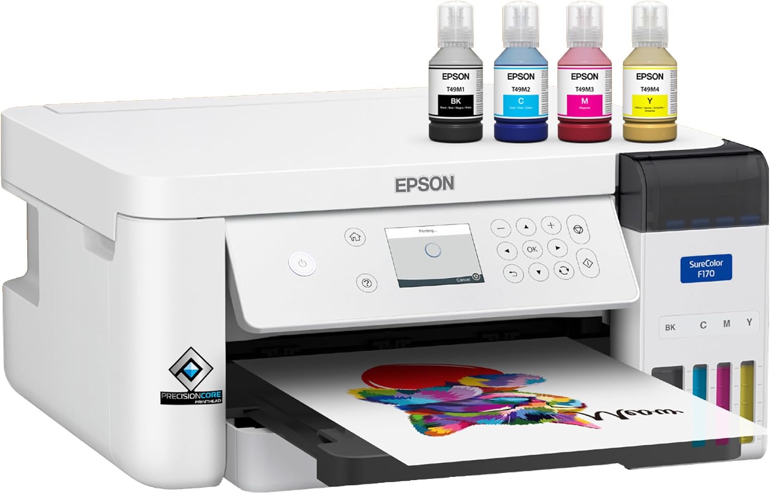 Epson SureColor F170 Dye-Sublimation Printer – Compact 8.5' x 11' Format – Includes Genuine Epson Ink, User Guide & Power Cable – Original OEM Product with Full Manufacturer Support