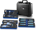 Powerbuilt 83 Pc. 420J2 Stainless Steel Marine Boat Repair Tool Set, Drivers, Pliers, Wrenches, Mallet, Bit Driver/Bits, Sockets, Watertight Shock Resistant Case with Lift-Out Foam Tool Trays - 642411