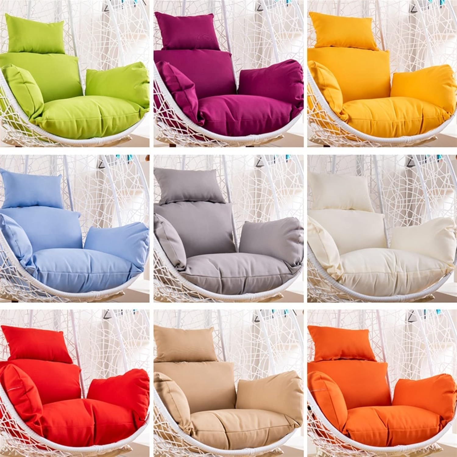 Thick Hanging Basket Chair Bench Cushion Pad，Egg Hammock Chair Swing Chair Seat Pad，Hanging Egg Chair Cushions，Soft Patio Hanging Chair Cushion Pad(Brown)