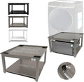 Washer and Dryer Pedestal - 27' W, 16' H, Gray Steel Universal Fit with Major Brands, Leak-Proof Laundry Pedestal with Drain Pan & Hose, Washer and Dryer Stand for Back Pain Relief, 800 lbs Capacity