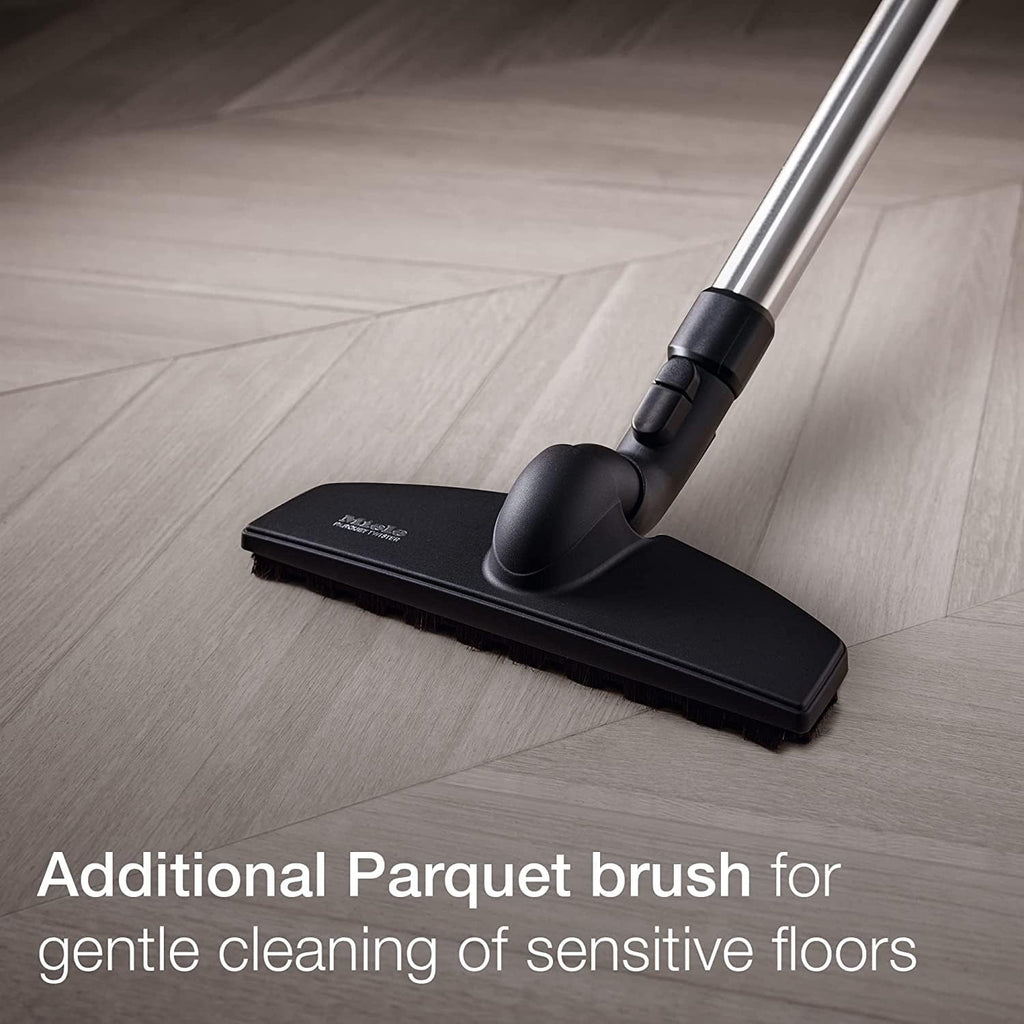 Miele Blizzard CX1 Turbo Team Bagless Canister Vacuum, Tech Blue with STB 305-3 TurboTeQ, SBB 300-3 Parquet Twister Floorhead, Dusting Brush on Handle,Crevice Tool and Upholstery Tool (7 Items)