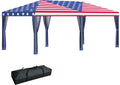 Outsunny 10' x 20' Pop Up Canopy Tent with Netting, Heavy Duty Large Party Tent, Instant Sun Shelter with Carry Bag for Backyard Garden Patio, American Flag