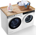 Murago Washer Dryer Countertop, 100% Natural Wood, Laundry Countertop Over Washer and Dryer, Laundry Machine Topper for Front Loaders, Fits All Major Brands, Anti Vibration Pads, 54' x 27.5' Black