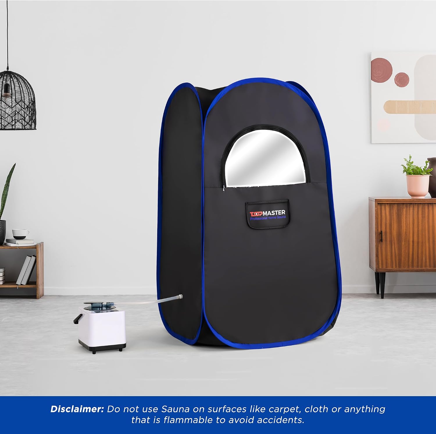TopMaster Foldable Steam Sauna, Portable Steam Sauna for Home, Sauna Tent, Sauna Box Portable, Indoor Portable Sauna with Foldable Chair, Remote Controller - 3L 1100W Steam Generator Black