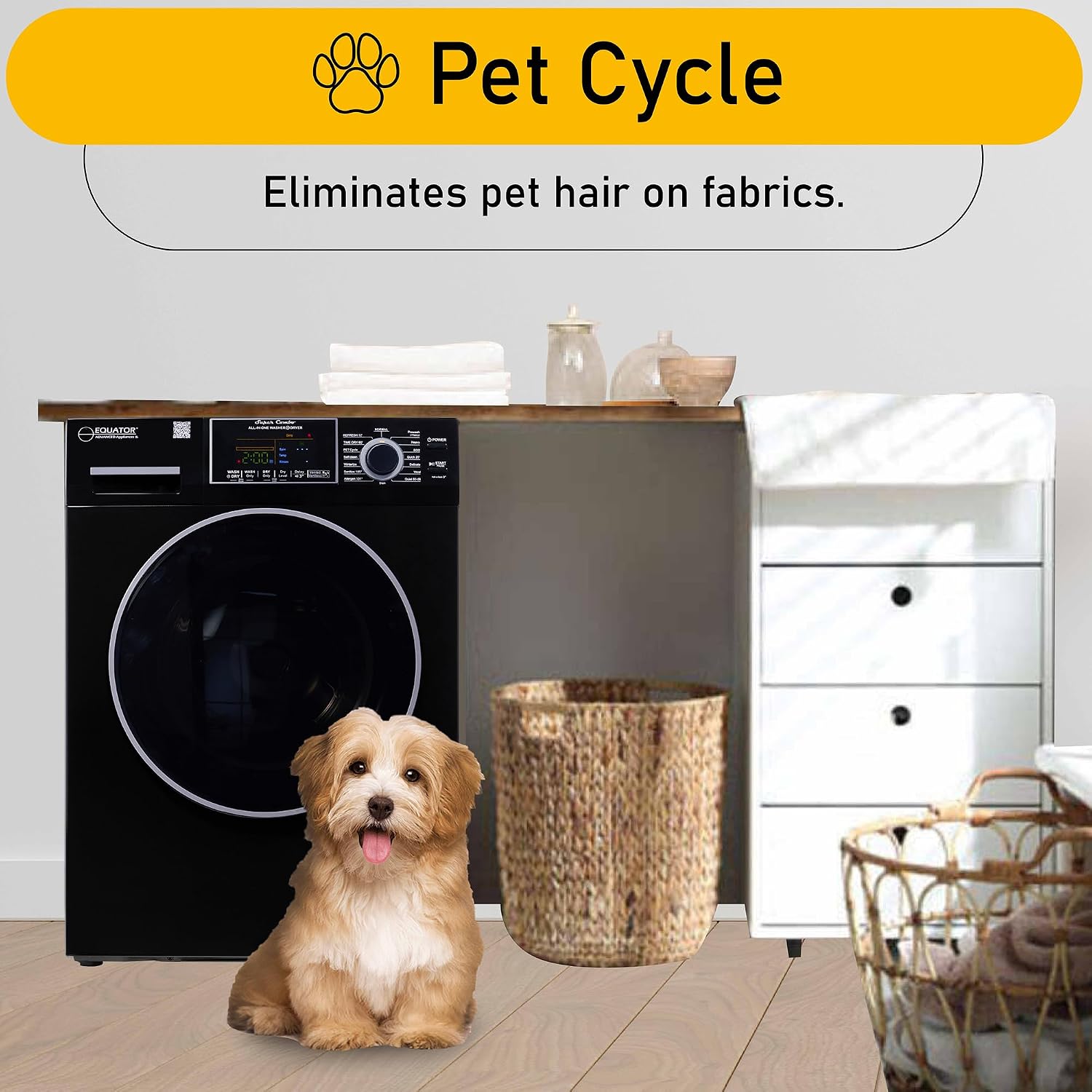 Equator All-in-One Washer Dryer VENTLESS/VENTED PET cycle 1.62cf/15lbs 110V