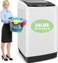 Nictemaw Portable Washing Machine, 20Lbs Capacity Portable Washer Machine with Drain Pump, 10 Wash Programs 8 Water Levels, 2.8 Cu.ft Compact Laundry Machine for Apartments-Slow-Close Glass Cover