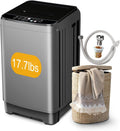 Portable Washing Machine 17.7lbs Full-Automatic Compact Washing Machine for Apartment, 10 Wash Program Small Washer for Dorm, Portable Washer Machines for RV, Home, Grey
