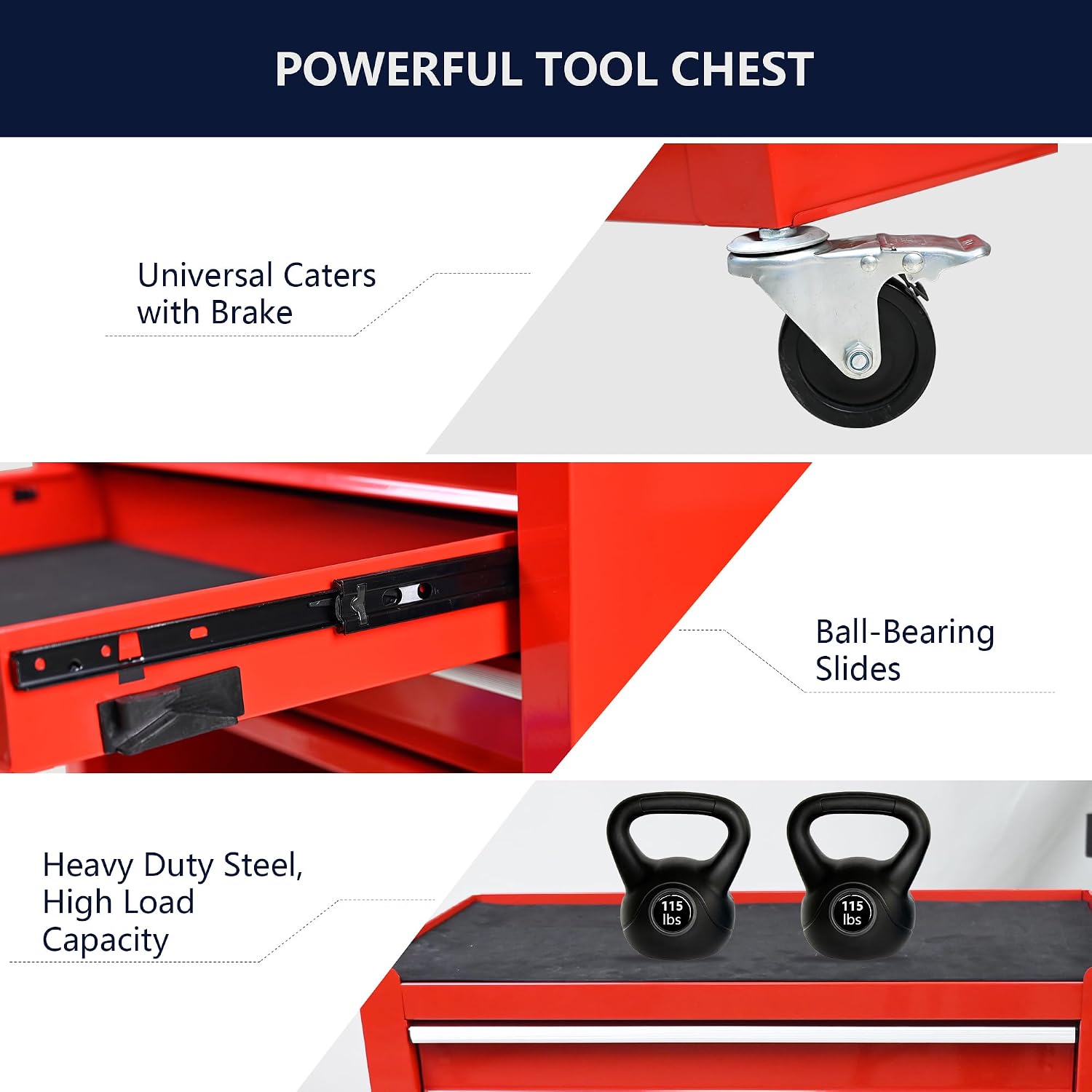 4-Drawer Tool Cart on Wheels, Drawers Rolling Tool Chest with 1 Cabinet, Mobile Trolley Organizer Tools Box with Locking Wheels & Ball Bearing Drawers for Garage,Warehouse,Repair Shop (Red)