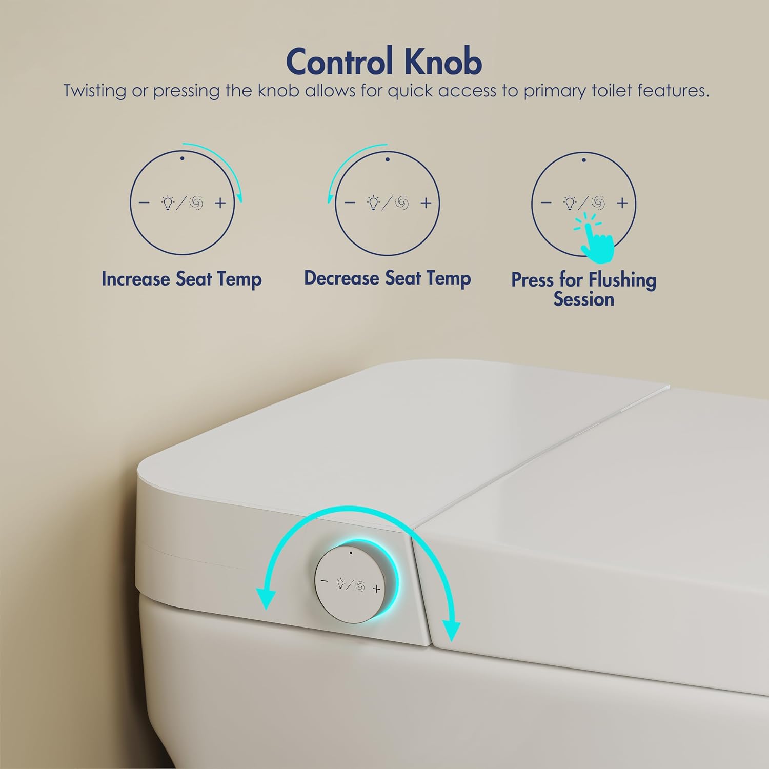 Smart Toilet with Auto Flush and Heated Seat, No Bidet, Foot Sensor Flush, Pre-Wetting, Soft Close Lid, Night Light, Tankless One-Piece Design