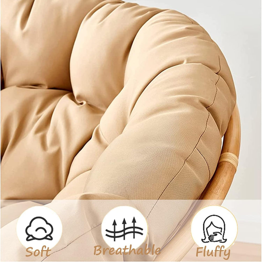 Papasan Outdoor Chair Cushion 110x110cm, Outdoor Cushion for Papasan Round Chair, Garden Swing Cushion Replacement, Soft Thicken Comfy Hanging Basket Chair