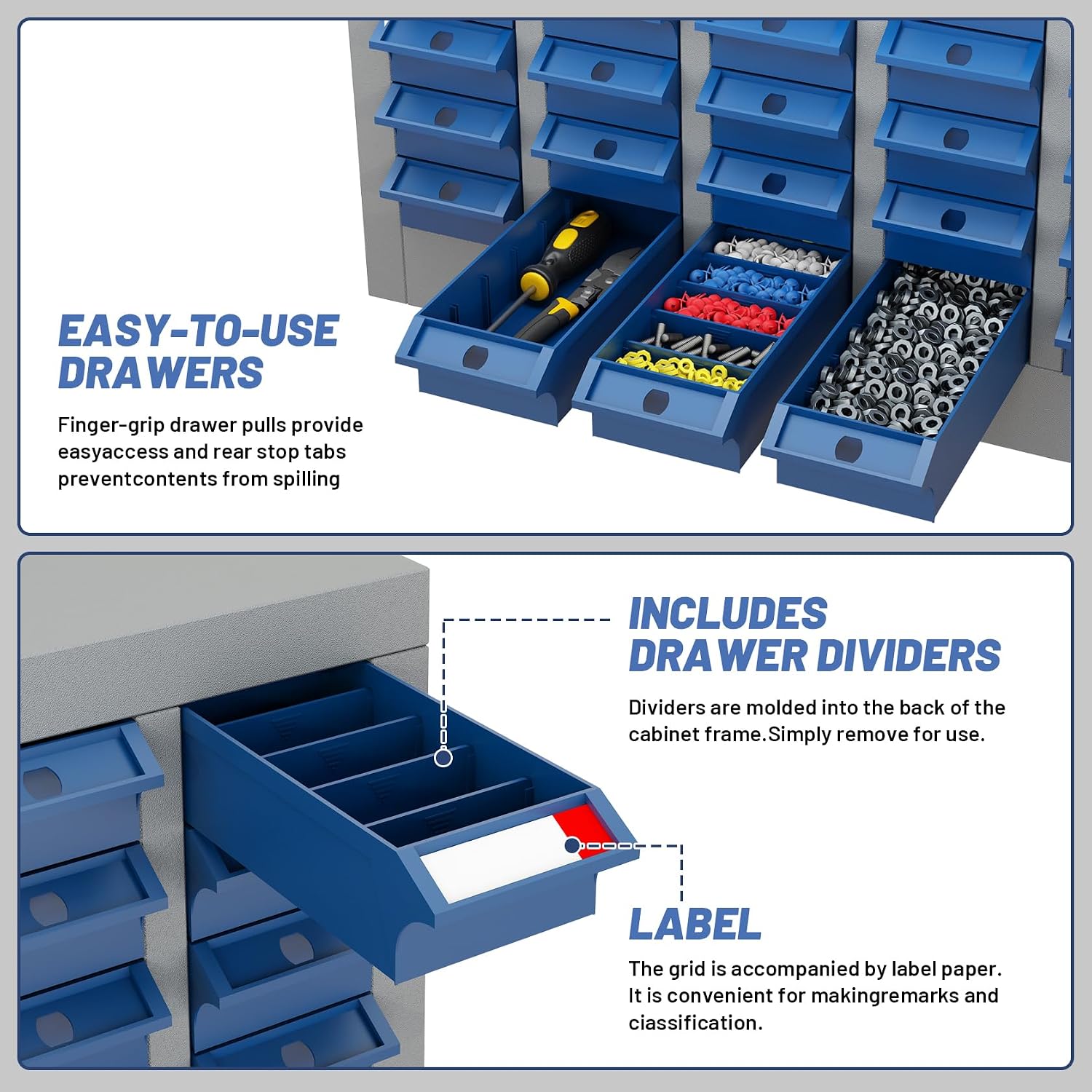 Part Cabinet with 100 Drawers Nuts Bolts Screw Nail Bins Tool Storage Cabinet Legos Drawer Benchtop Drawer for Garage Organization, Lego Storage, Teacher Toolbox, Makeup Organizer, Shop