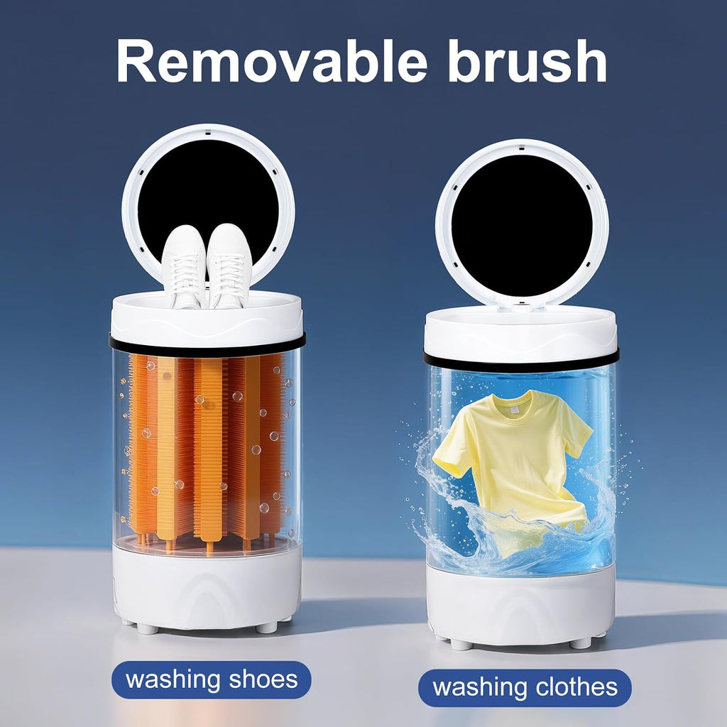 Shoes Washing Machine,Semi Automatic Portable Mini Washing Machine,Washing Shoes/Clothes & Socks and Spin-Dry,PA Soft Bristles Deep Cleaning,Compact Lightweight,Avoid Cold Water
