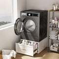 Washer and Dryer Pedestal,28''W Heavy Duty Metal Washer Dryer Pedestal,Universal Laundry Pedestal for Washer and Dryer,Washer and Dryer Stand with Drawer and Base Storage,440 LBS Capacity,Black