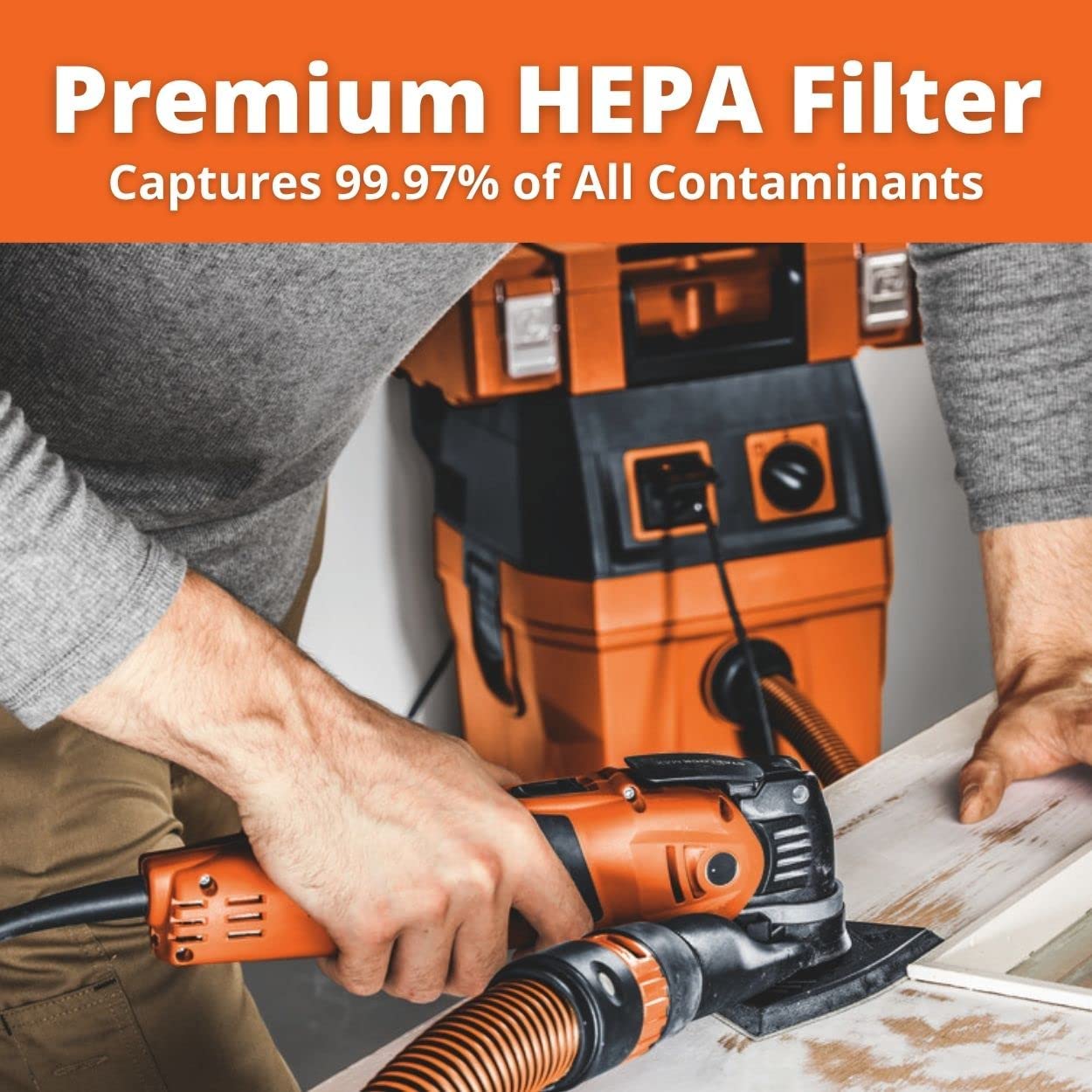 Fein Turbo II HEPA Set Wet/Dry Dust Extractor - 8.5-Gallon Capacity, 151 CFM Suction, Anti-Static System, Quiet 66 dB Operation, Includes HEPA Filter and Accessories - 92036060990