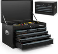 Tool Box, 6-Drawer Steel Tool Chest with Top Storage Automatic Lock & EVA Liner, Portable Tool Storage Organizer for Repair Shop Garage Warehouse (Black)