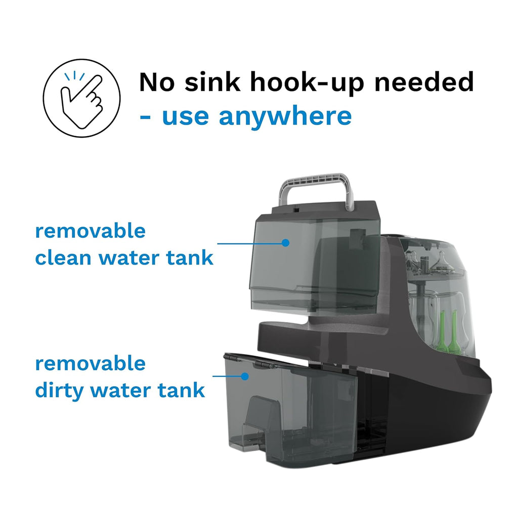 Baby Brezza Bottle Washer Pro - Baby Bottle Washer, Sterilizer + Dryer - All in One Machine Cleans Baby Essentials, Bottles + Pump Parts – Appliance Replaces Bottle Brushes & Drying Racks, Charcoal