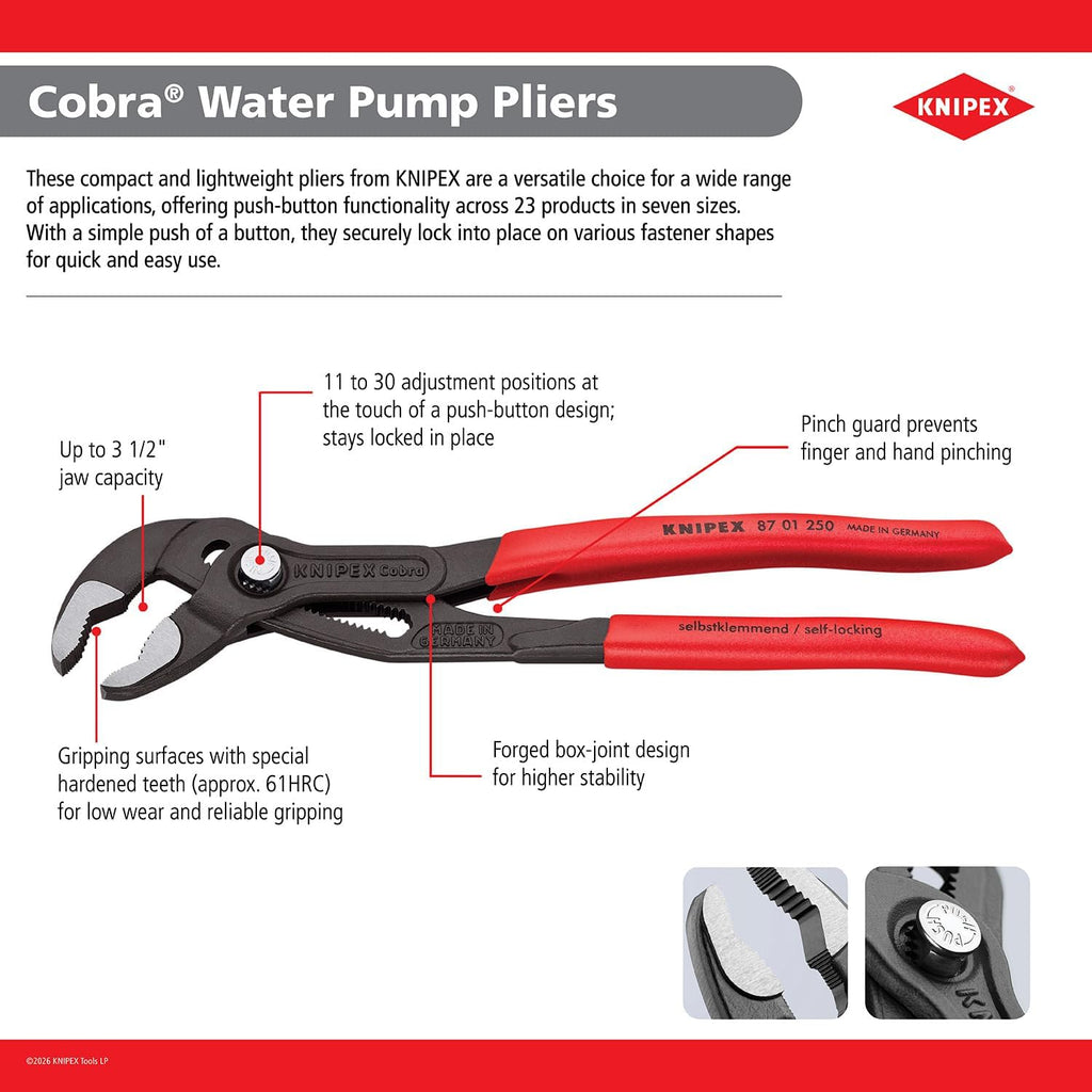 KNIPEX Tools - Cobra XXL Water Pump Pliers (8701560US), 22-Inch