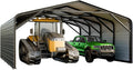 20x20 FT Heavy Duty Metal Carport with 2-Sided Enclosure, 2-Car Garage with Galvanized Steel Roof and Reinforcement, 120lbs/Sq.Ft Snow/Wind Resistant, Ground Anchors, Fits Pickups, Trucks, RVs,Boats