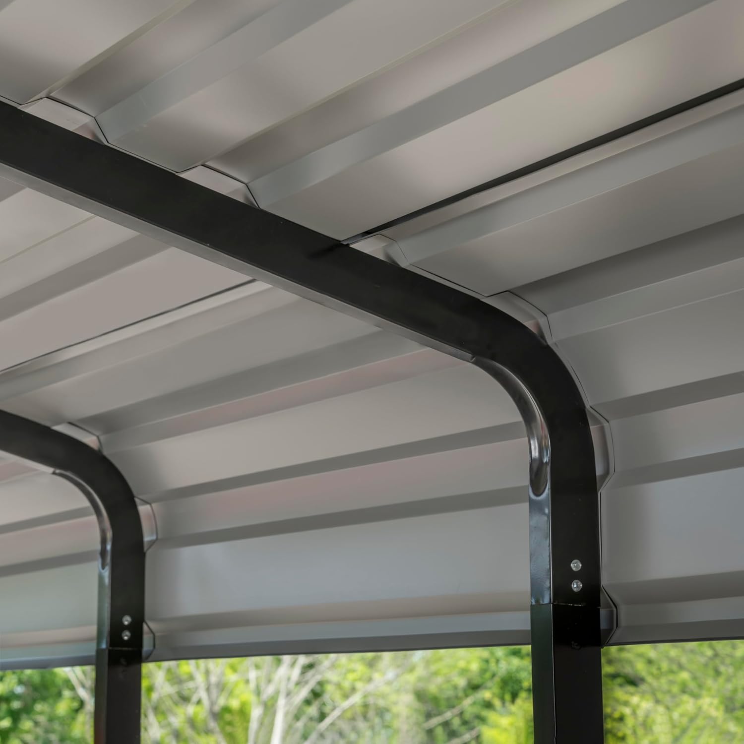 Arrow Carports Galvanized Steel Carport, Full-Size Metal Carport Kit, 12' x 24' x 7', Eggshell