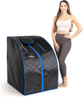 TopMaster Foldable Infrared Sauna, Portable Sauna for Home, Sauna Tent Sauna Box Portable, Indoor Portable Sauna with Foldable Chair, Wired Controller - Sauna Box for Home 1050W Power, Max 140°F Black