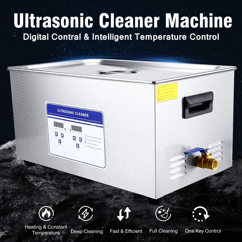 Anbull 22L/5.8Gal 480W Industrial Ultrasonic Cleaner Machine with 304 Stainless Steel and Digital Timer Heater for Wrench Tools Industrial Parts Mental Instrument Apparatus Cleaning