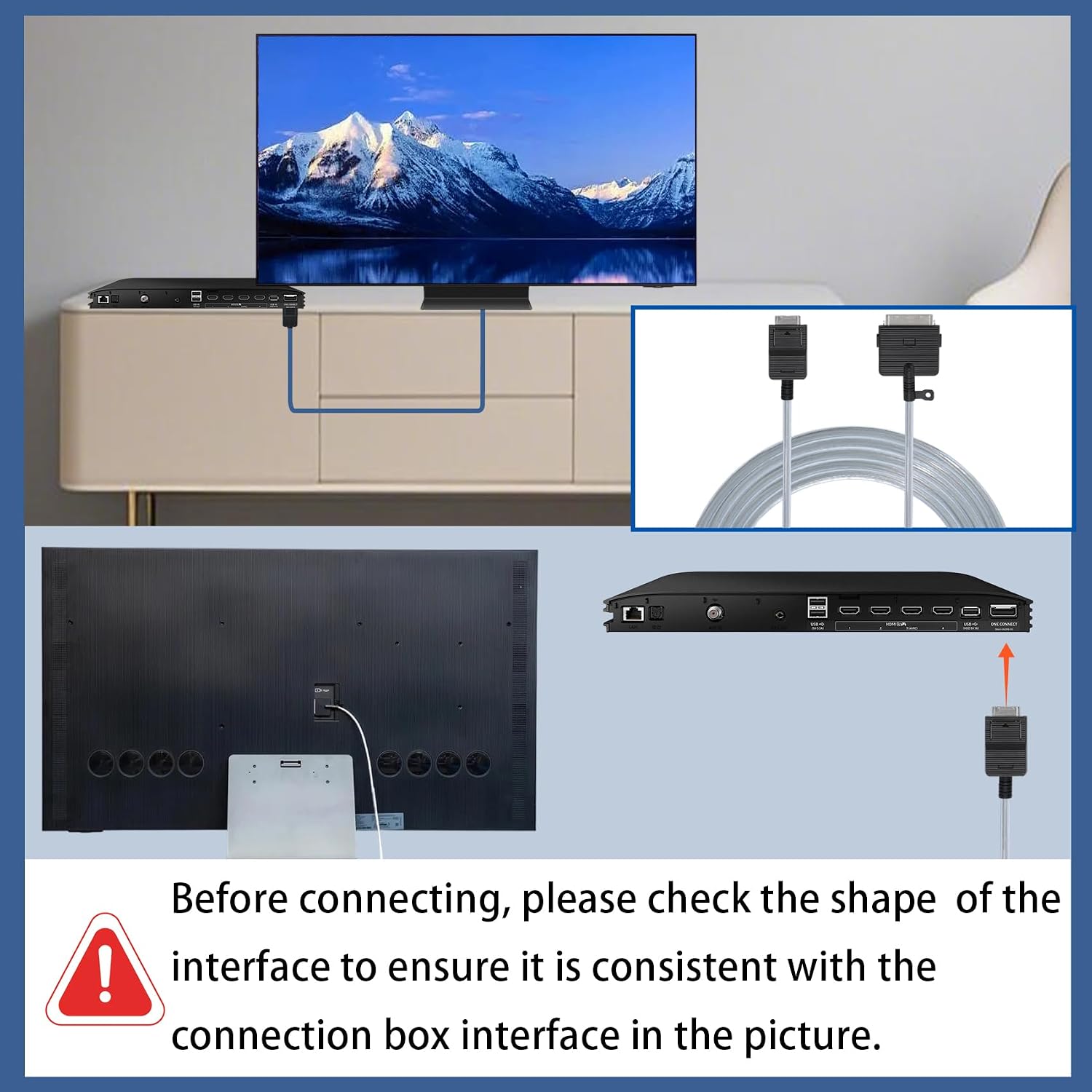 5 M/16.4Ft VG-SOCC05 One Connect Cable Compatible with Samsung OLED 4K TV 55'' 65'' 77'' QN55S95DAF QN65S95DAF QN77S95DAF QN55S95FAFXZA QN65S95FAFXZA QN77S95FAFXZA (S95D S95F Series)
