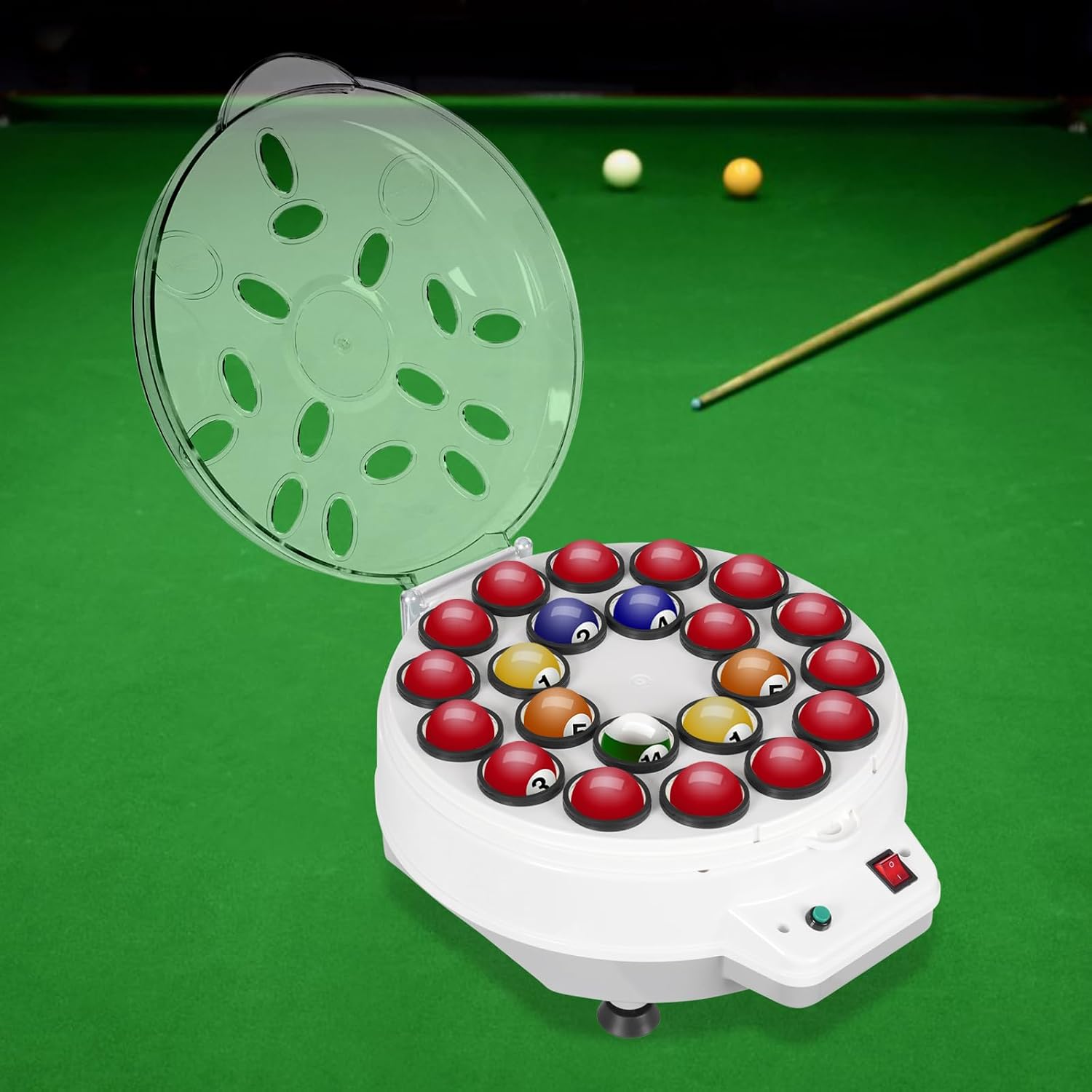 110V Automatic Pool Balls Cleaner, Electric Pool Ball Cleaning Machine Billiards Ball Polishing Washing Machine Billiard Ball Cleaner and Polisher for 22 Billiard and Snooker Balls