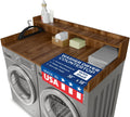 OfficeSimpli Large Washer Dryer Countertop with Shelf, 30 x 58 Inch Made in USA Laundry Countertop Over Washer and Dryer with Non-Slip Pads, Storage Shelf, Laundry Topper Organizer, California Walnut