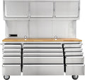 CHETTO C 72 inch Tool Box Tool Chest with Power Outlet 15 Drawers Storage Rolling Cabinet with Wheels Lock Key Locking System Drawer Liners for Garage Warehouse Repair Shop