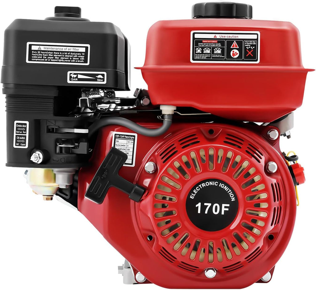 212cc 7.5HP Gas Power Household Engine Petrol Motor, 4-Stroke Pull Start Gas Engine Irrigation Air-Cooled Petrol Motor, 3000W Generator Gas Power Engine Motor for Garden Yard Irrigation