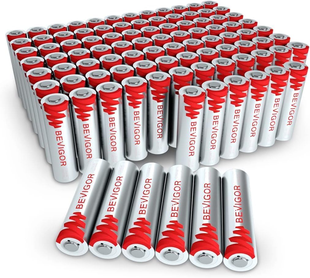 BEVIGOR Lithium AA Batteries, 96 Bulk Pack 1.5V High Performance Lithium Double A Battery (Non-Rechargeable)