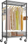 VIPEK R1 Rolling Clothes Rack with Pegboard Organizer Portable Closet for Hanging Clothes with Lockable Wheels & Removable Basket, Compact Clothing Rack for Small Spaces Apartments/Bedroom, Black